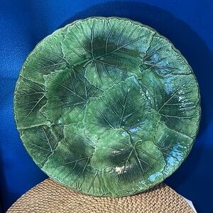 La Ceramica Numbered Made in Italy Raised Leaf Textured Pattern Serving Bowl